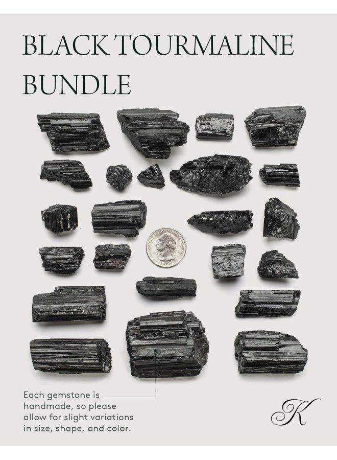 KALIFANO Black Tourmaline Bundle with Calming and Purification Energy - Brazilian Turmalina Negra Schorl Reiki Healing Crystal Used for Protection and Security - Image 4